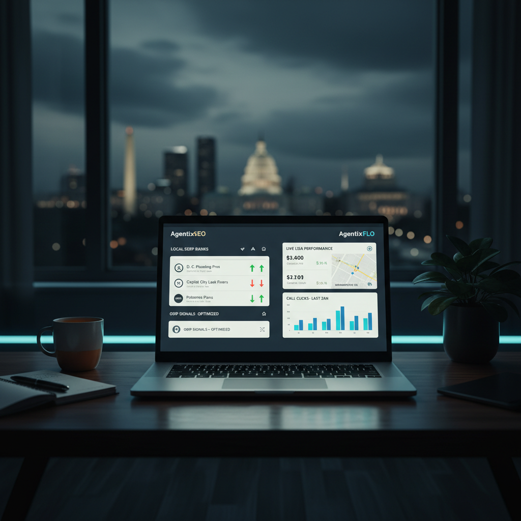 The Washington D.C. Plumbers Playbook: AgentixSEO for Organic, AgentixFLO for Local Services Ads